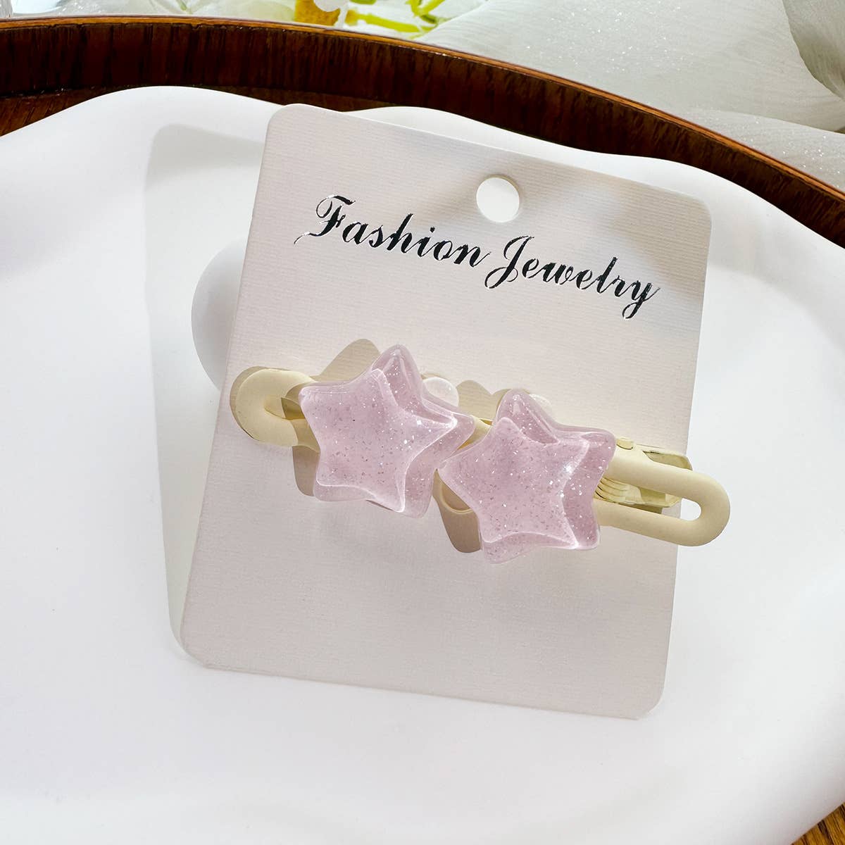 Cute transparent five-pointed star hair clips