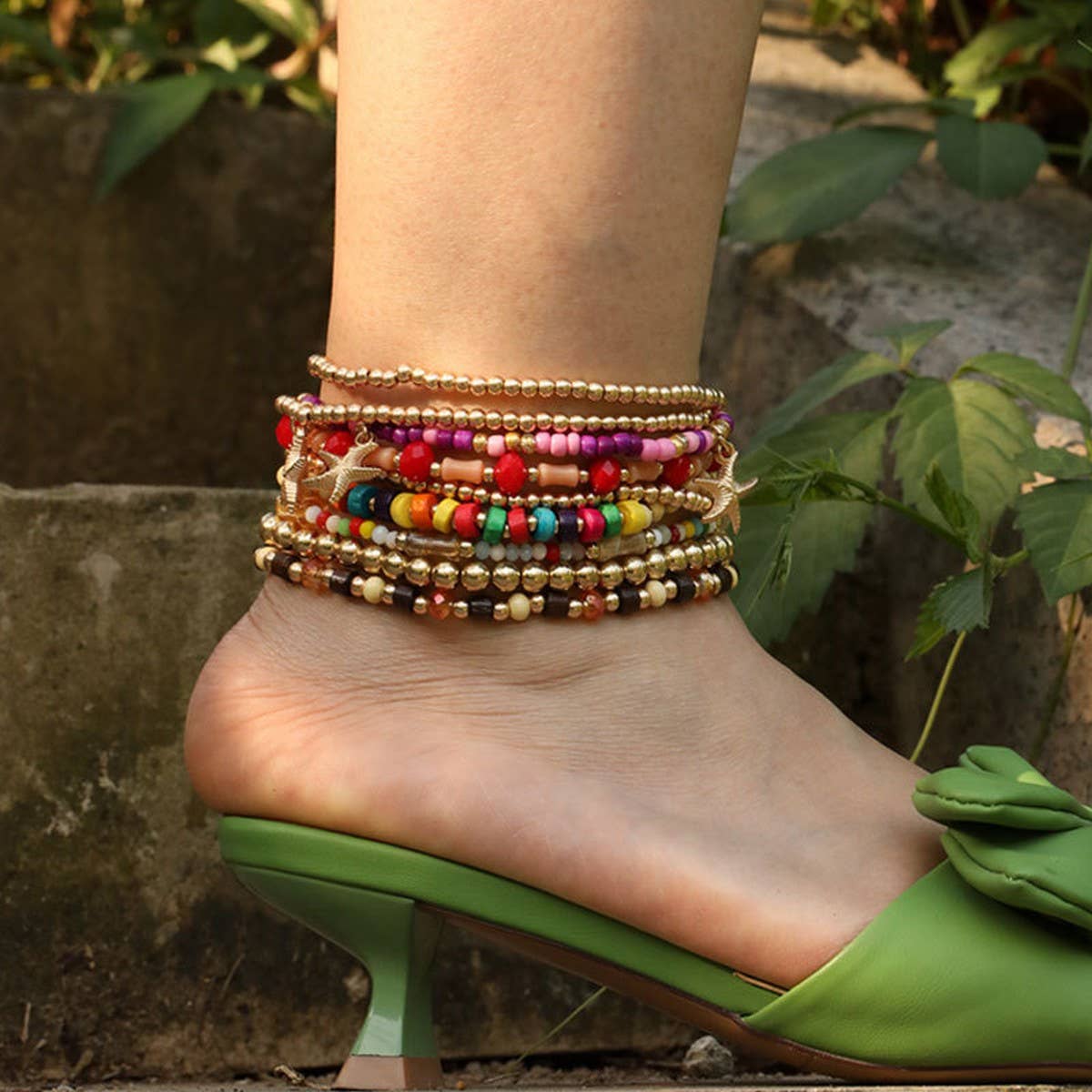 Starfish Beach Anklet Set ??Summer Boho Style_CWMM6342