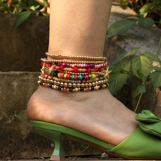 Starfish Beach Anklet Set ??Summer Boho Style_CWMM6342