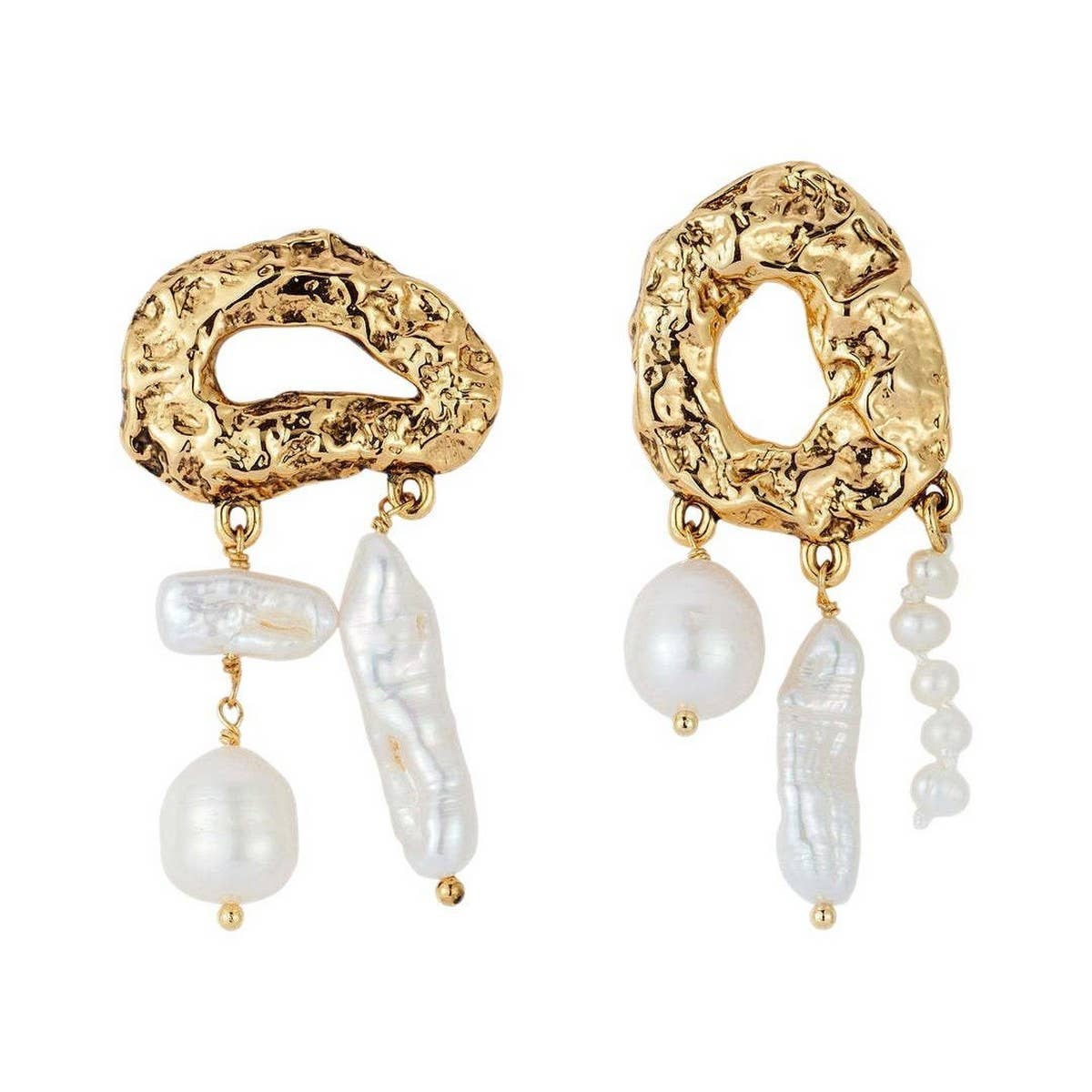 Trendy Gold Cloud Pearl Stainless Steel Earrings