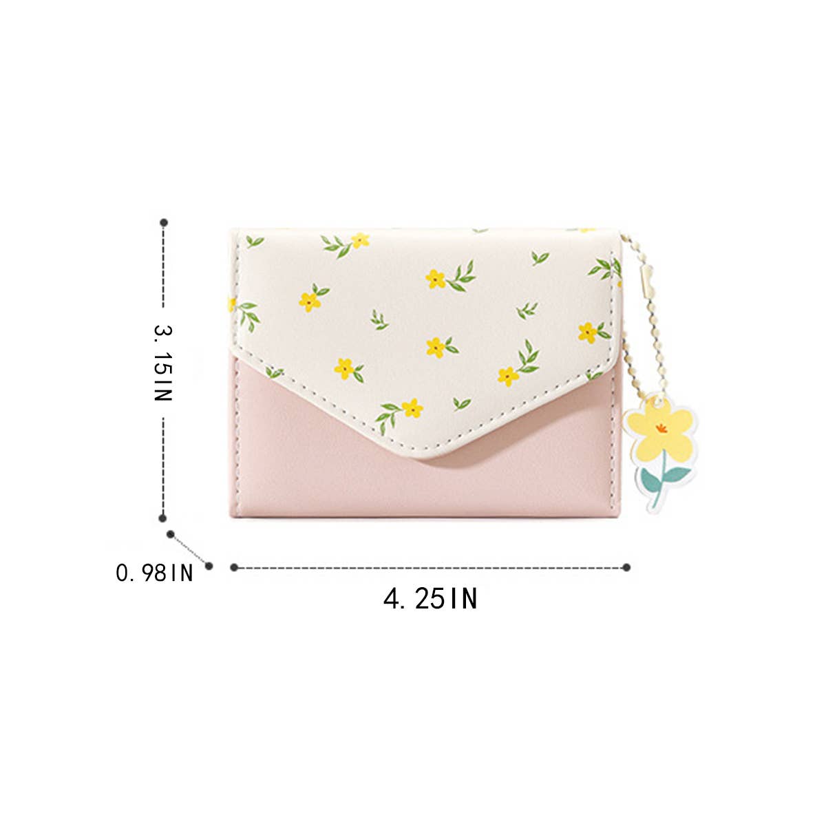 SMALL FRESH FLORAL TRI-FOLD THIN SHORT WALLET_CWAB2547