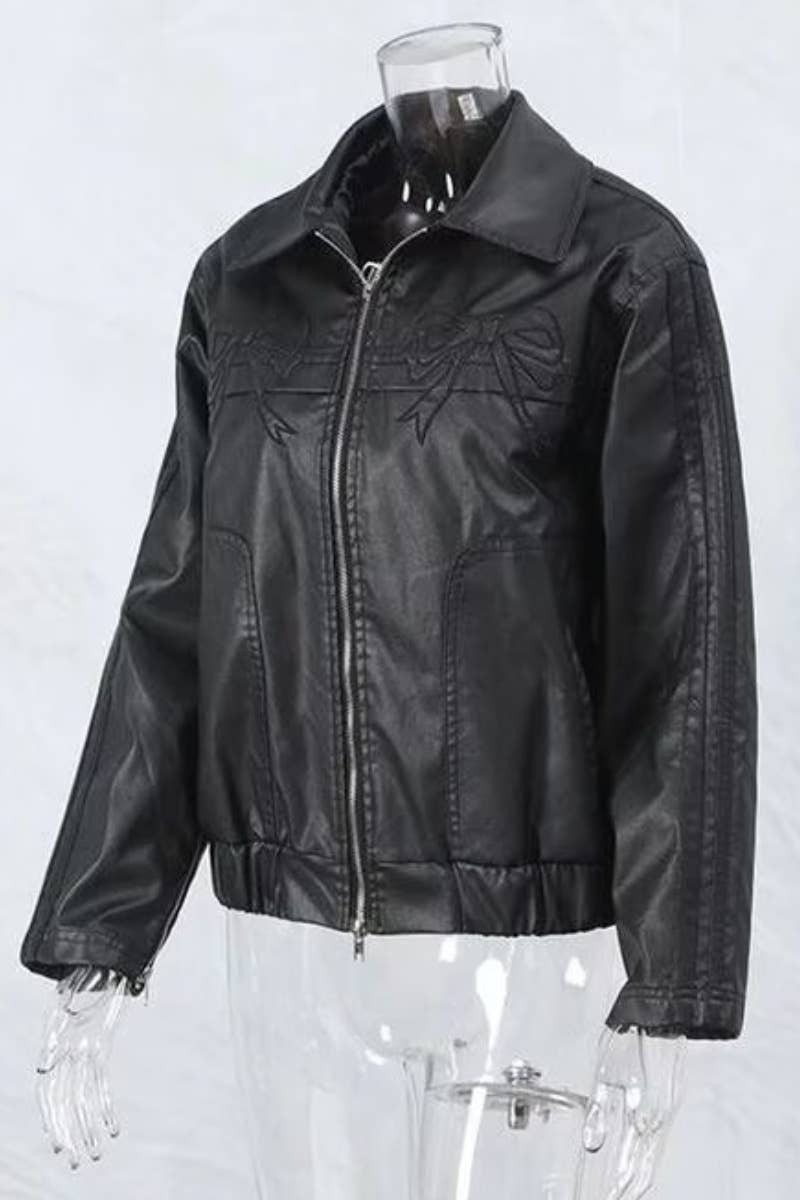 CWOJA1426_FALL BOW EMBROIDERED LEATHER JACKET