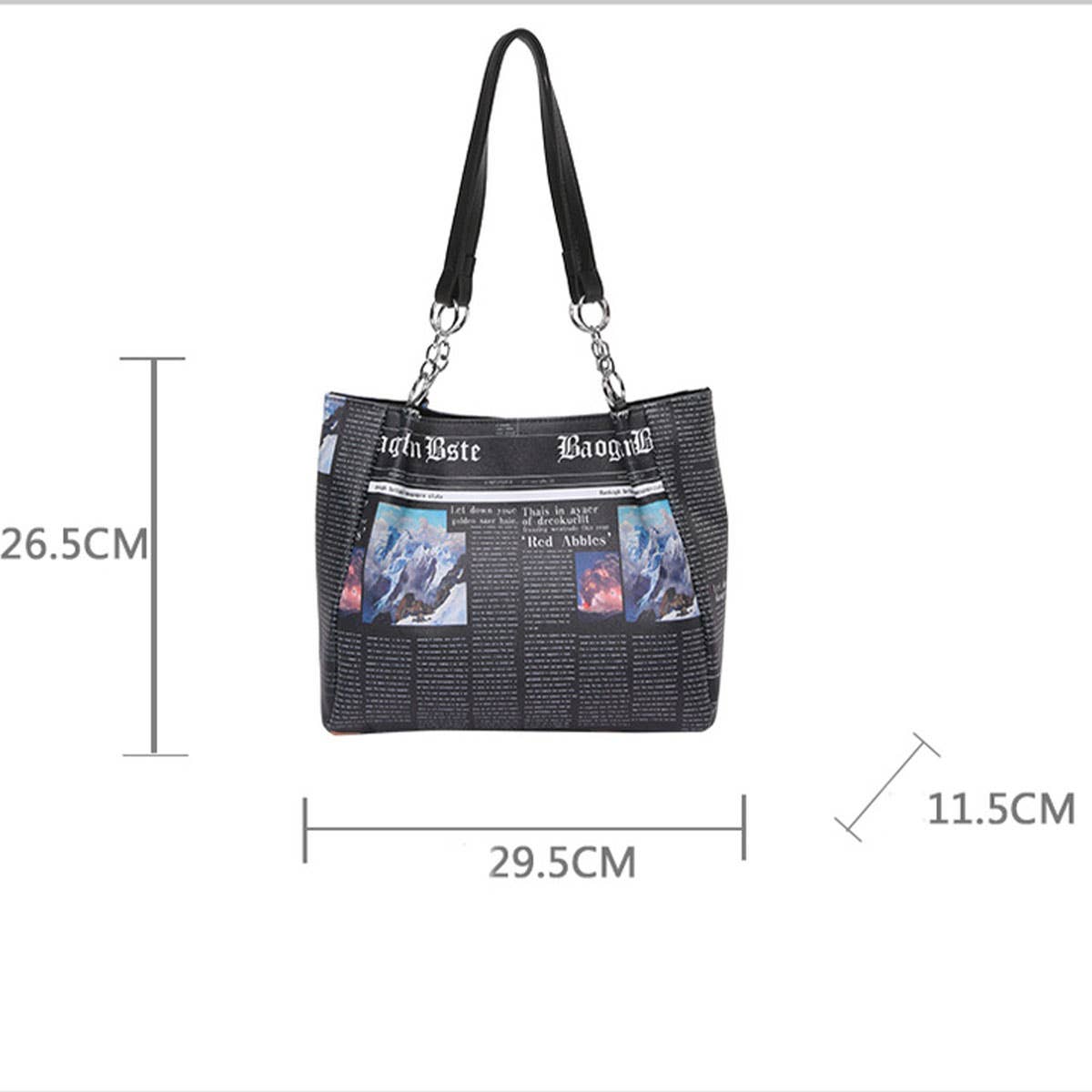 Newspaper printed large-capacity bucket bag