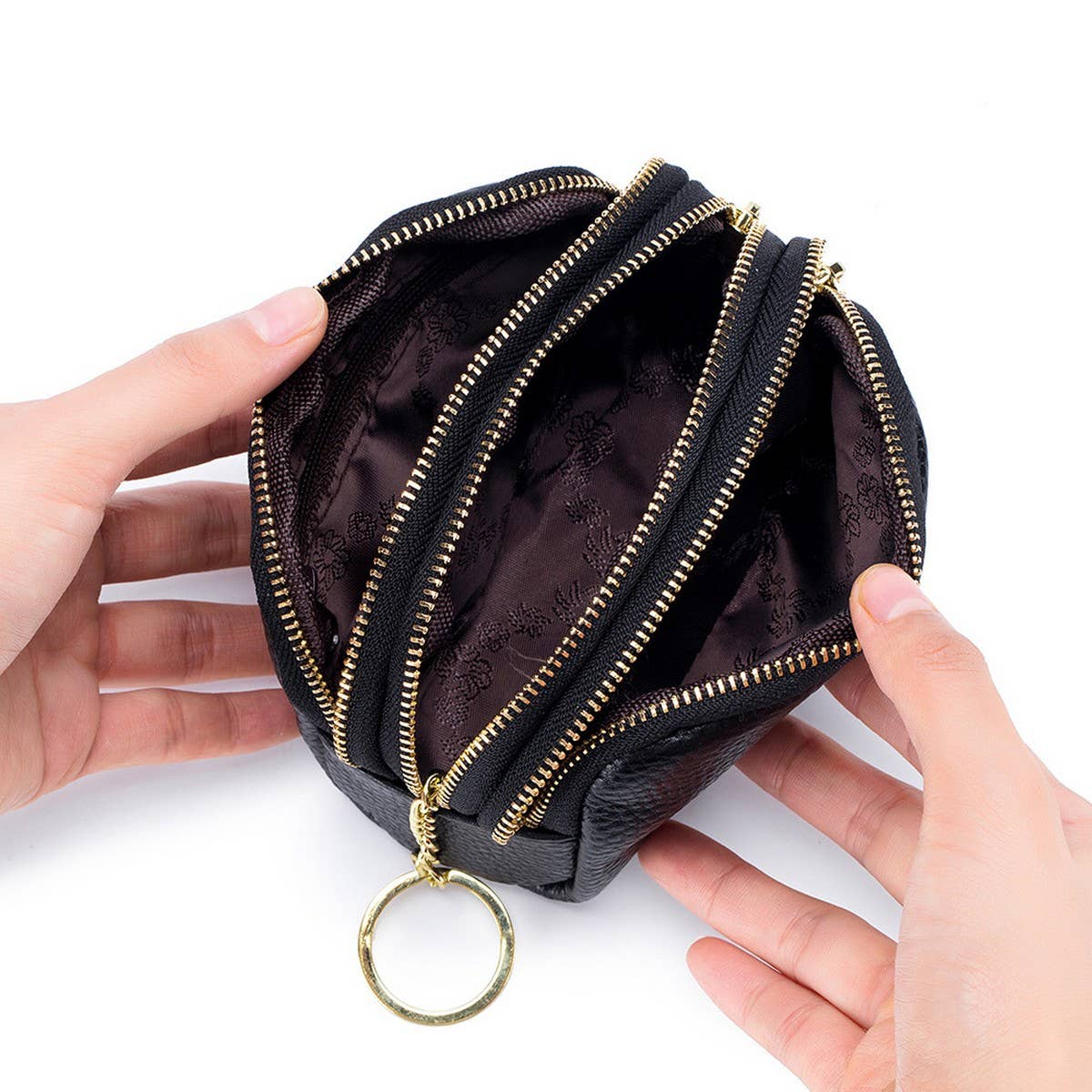 MULTIFUNCTIONAL HEADER COWHIDE MINI COIN PURSE_CWAB3893
