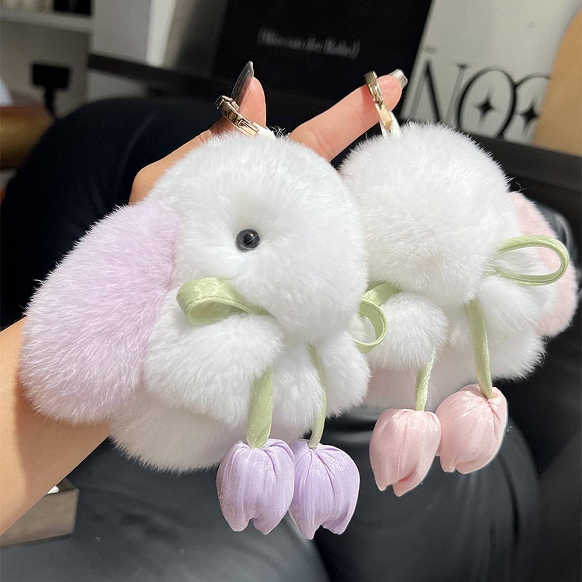 CUTE MINI PLUSH BUNNY DOLL KEYCHAIN PENDANT