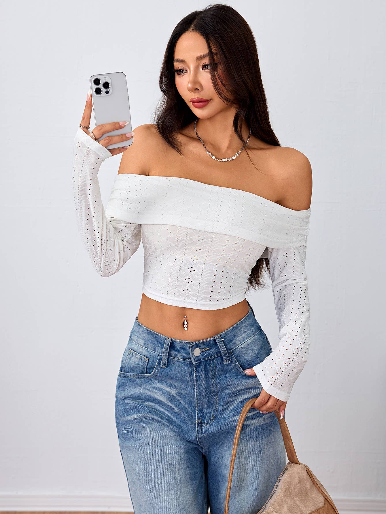 Women¡¯s Sweet & Sexy Off-Shoulder Crop Top