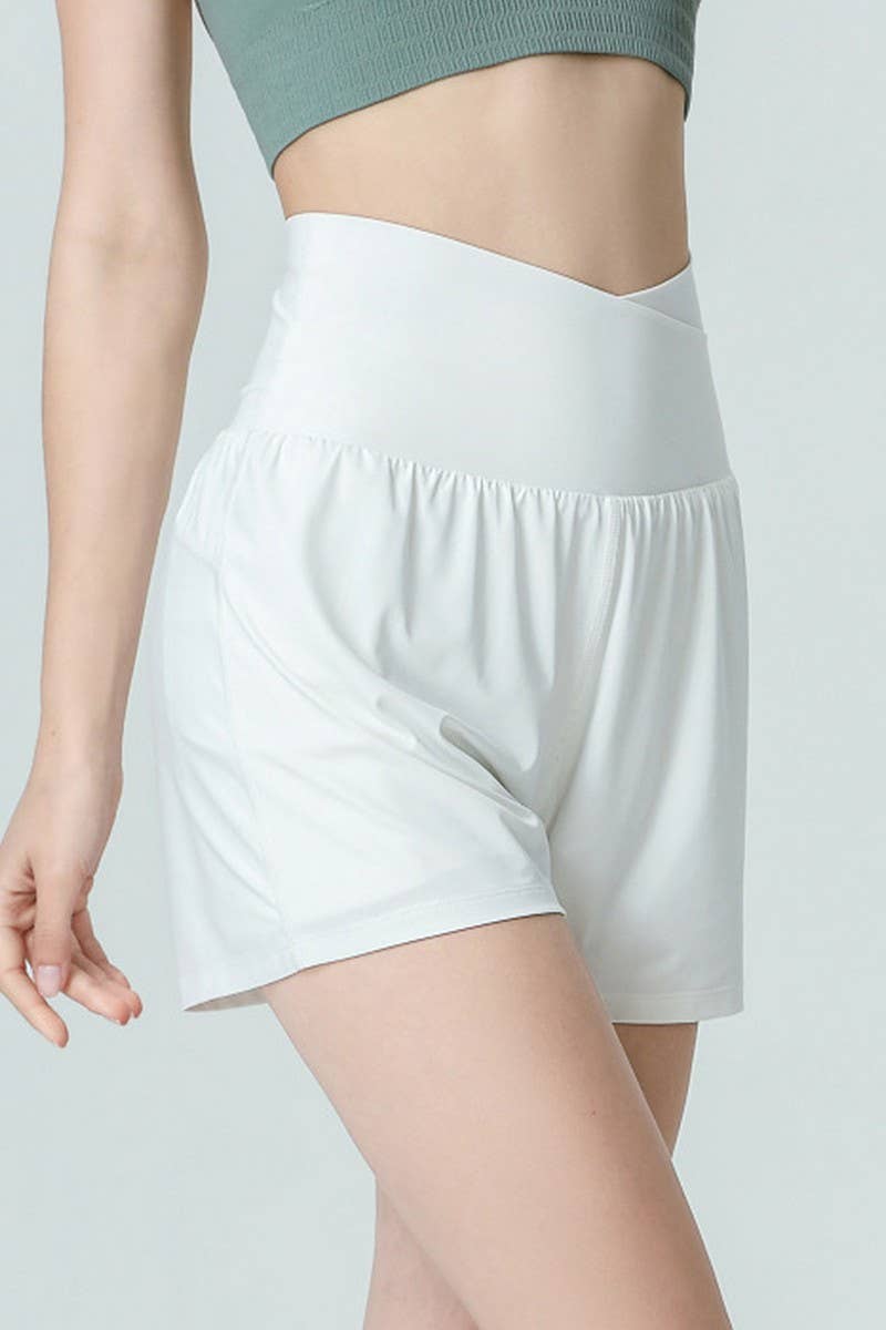 CWBSP0465_FAKE TWO-PIECE CASUAL ANTI-EXPOSURE YOGA PANTS