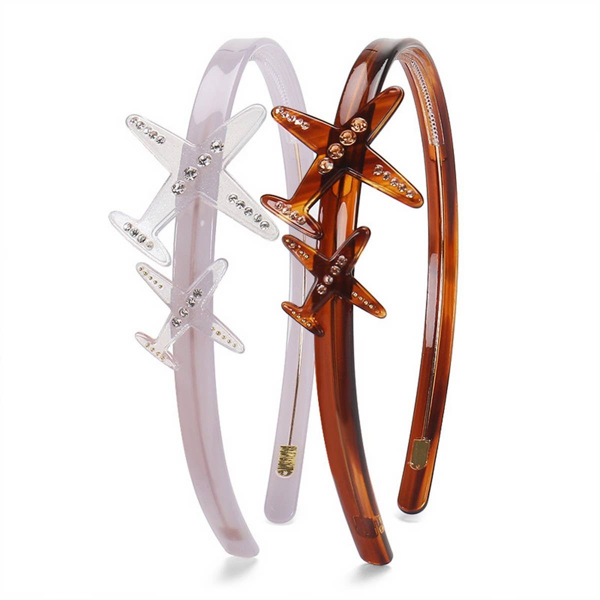 CUTE AIRPLANE DESIGN HEADBAND WITH DIAMONDS