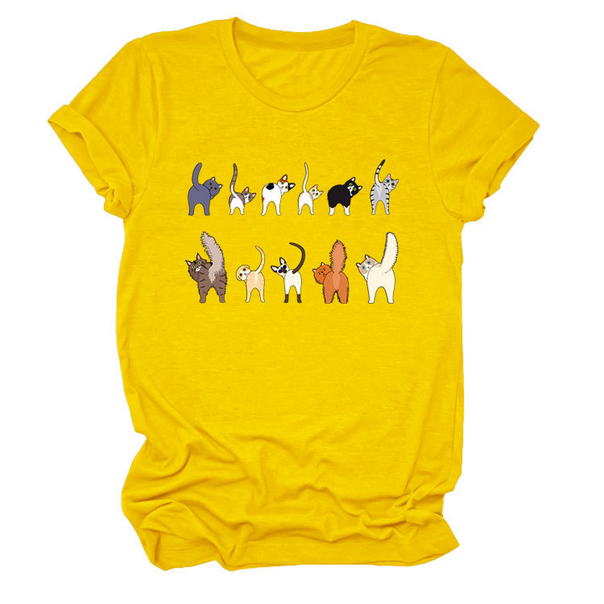 Cute Cat Graphic Tee ? 11 Cats Turn Around