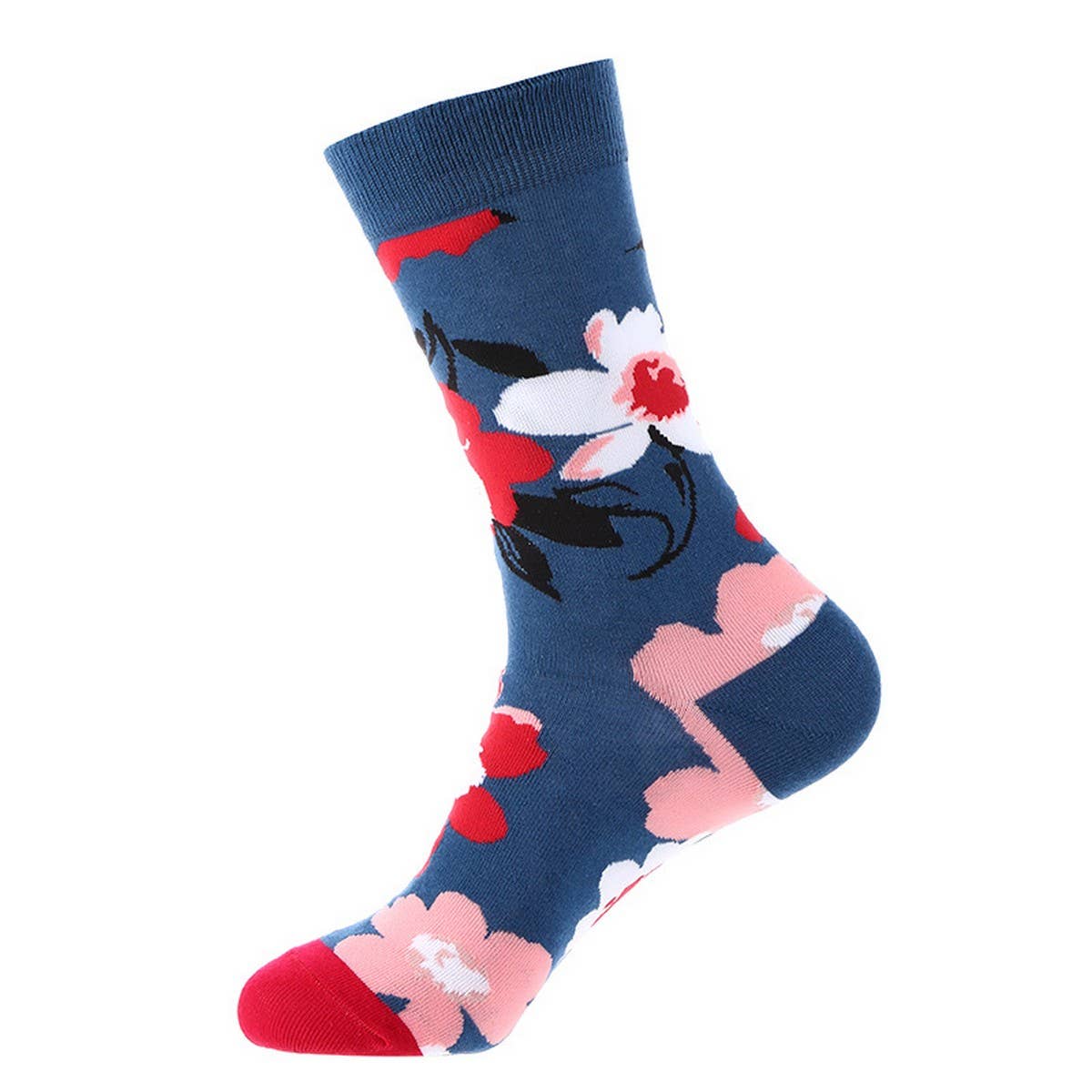 AUTUMN AND WINTER FLORAL MID-CALF SOCKS_CWMS1005