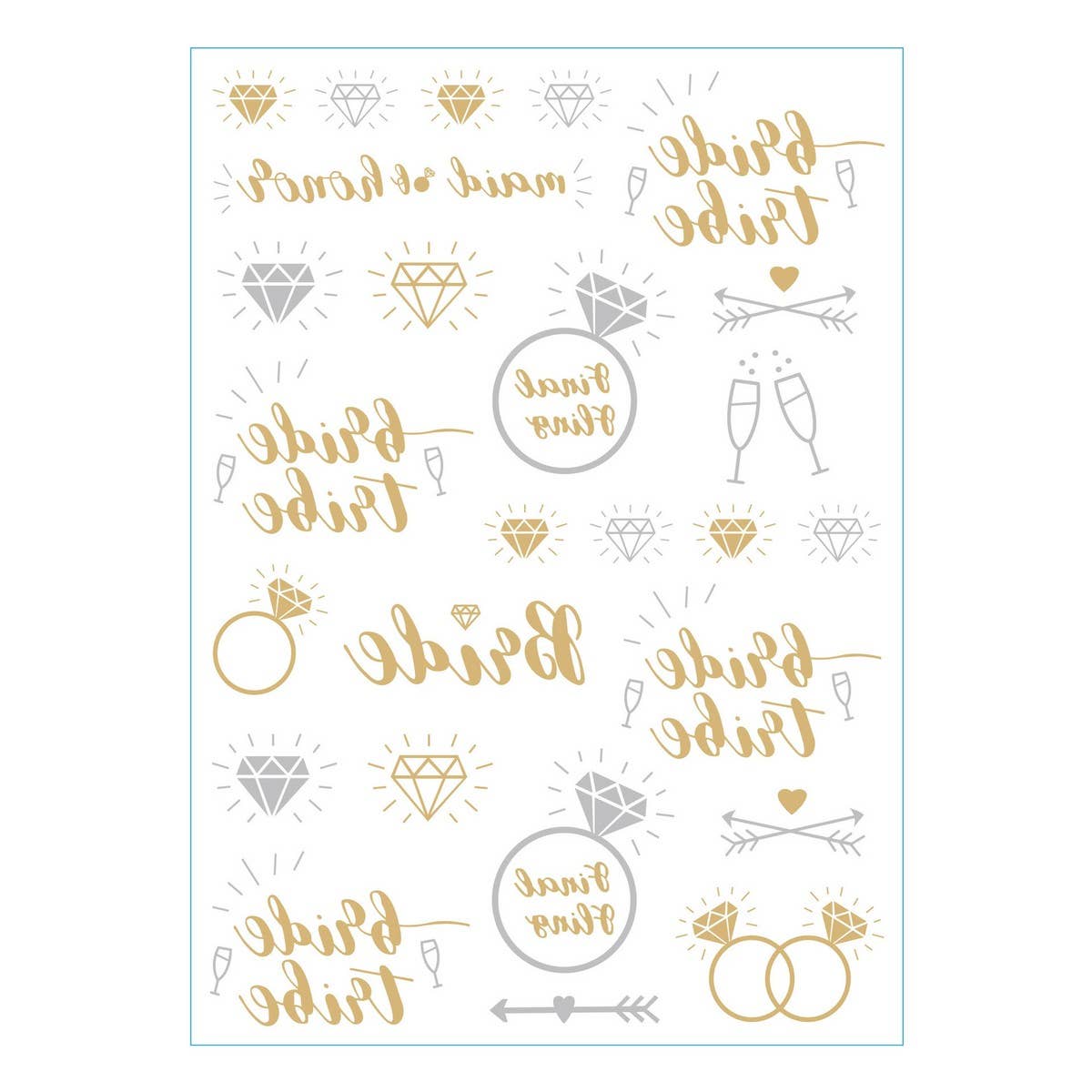 Rose Gold Bride Tattoos ? Metallic Party Stickers