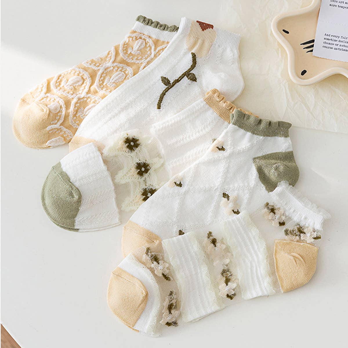 SUMMER THIN LACE INVISIBLE BOAT SOCKS