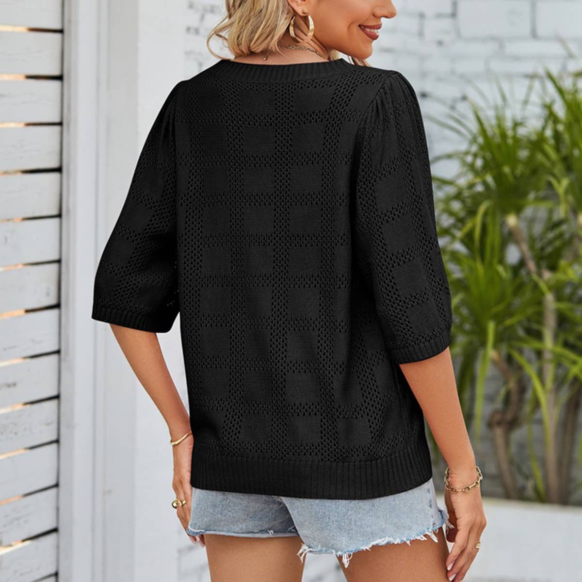 Hollow sun protection knitted sweater cover