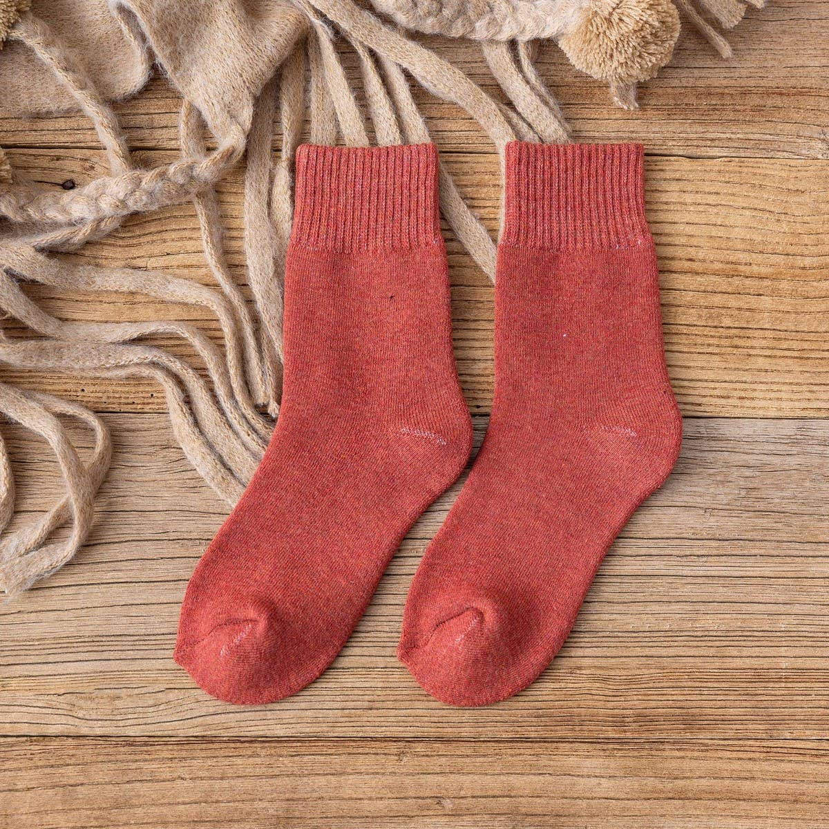 WINTER PLUS VELVET THICK WARM TERRY MID-TUBE SOCKS