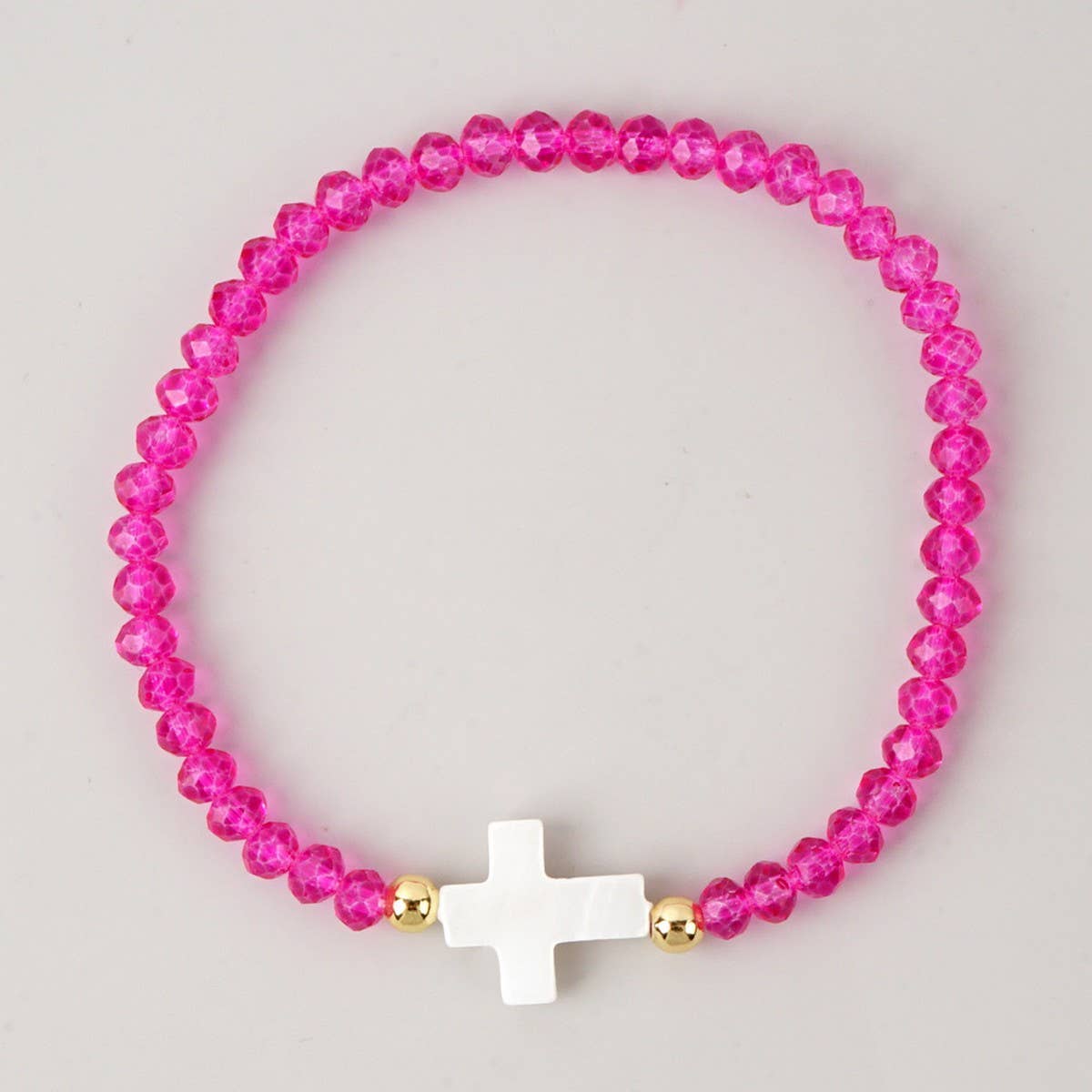 CROSS COLORED CRYSTAL HANDMADE BRACELET
