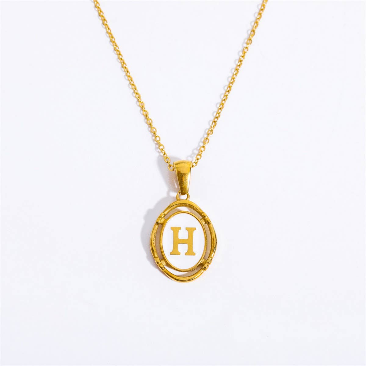 NEW CREATIVE 26 LETTERS PENDANT OVAL NECKLACE