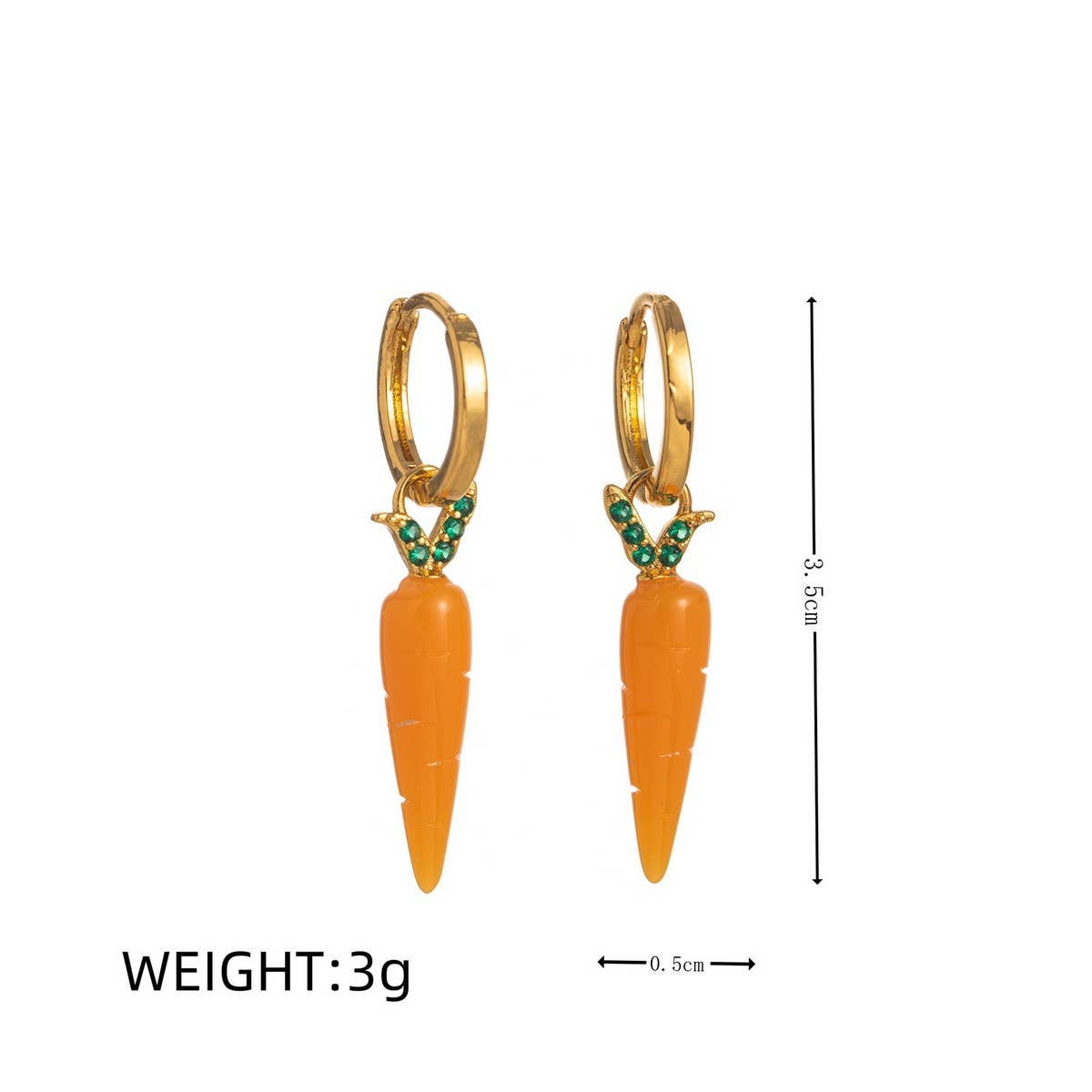 Fresh Fruit Veggie 18K Gold Plated Earrings