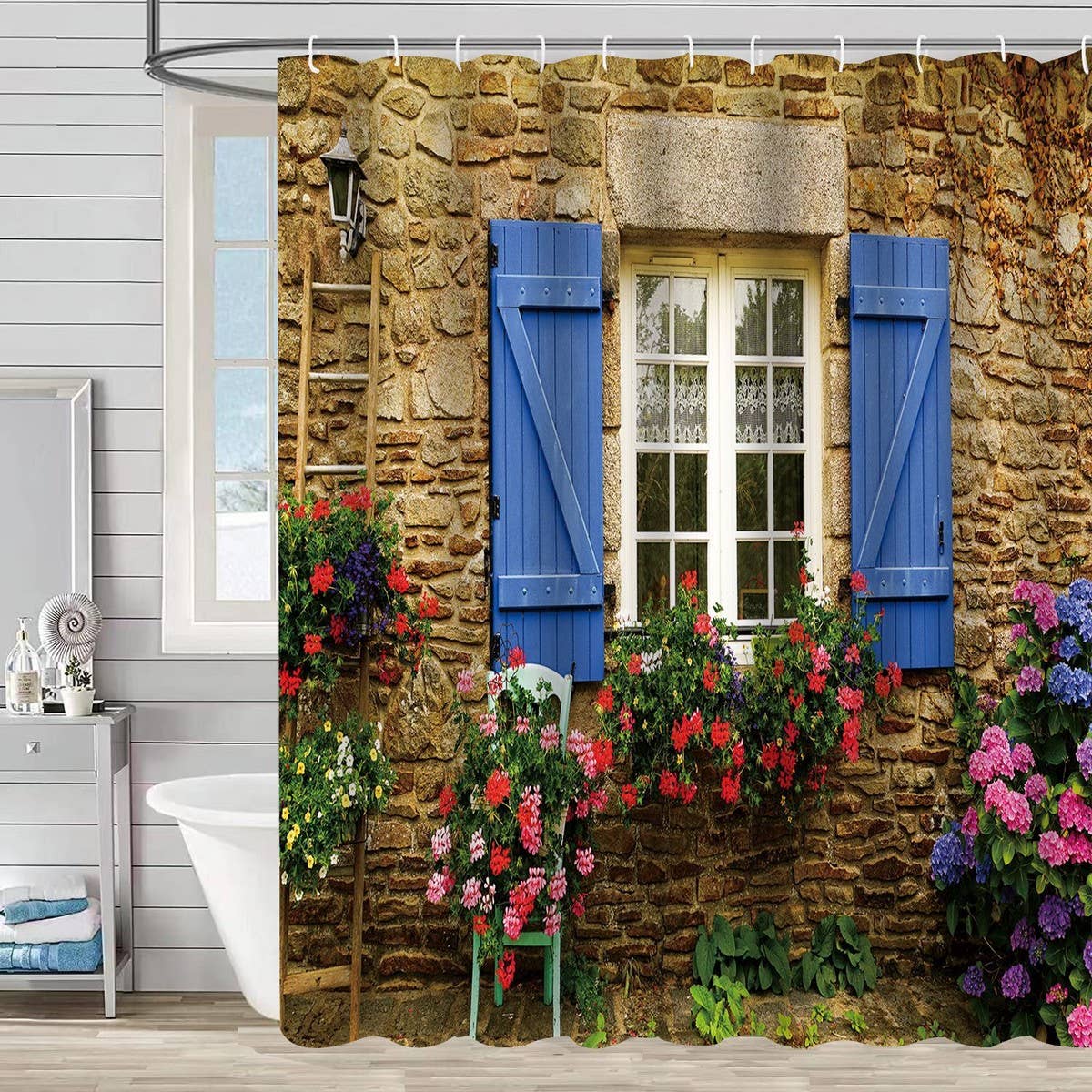 WATERFALL LANDSCAPE PRINT SHOWER CURTAIN