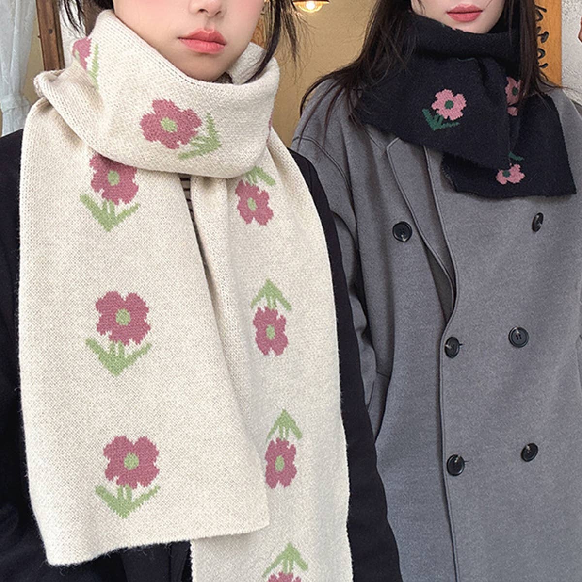 Knit Scarf for Women - Soft Faux Cashmere Shawl