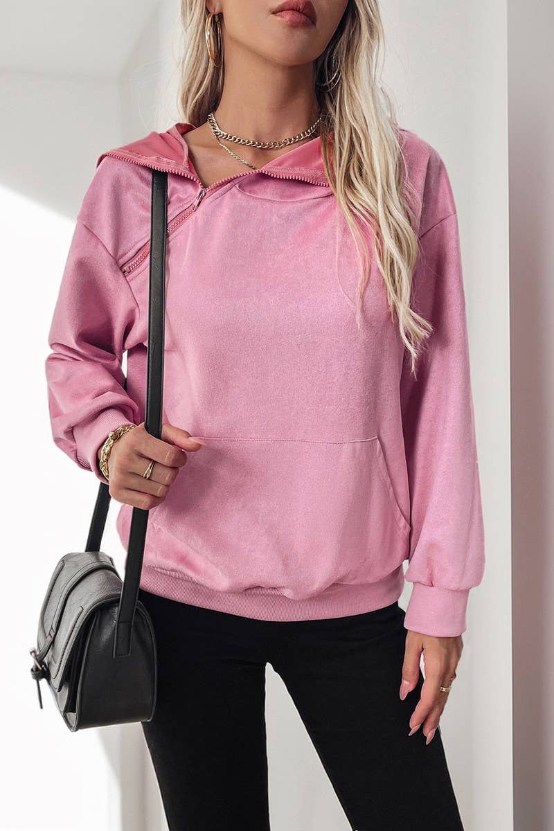 CWOHOL1101_NEW VALENTINE'S DAY SWEATSHIRT ZIPPER HOODIE