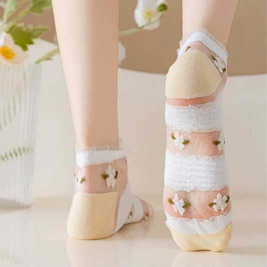 SUMMER THIN LACE INVISIBLE BOAT SOCKS