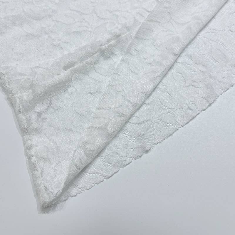 Lace semi-transparent halter one-shoulder dress