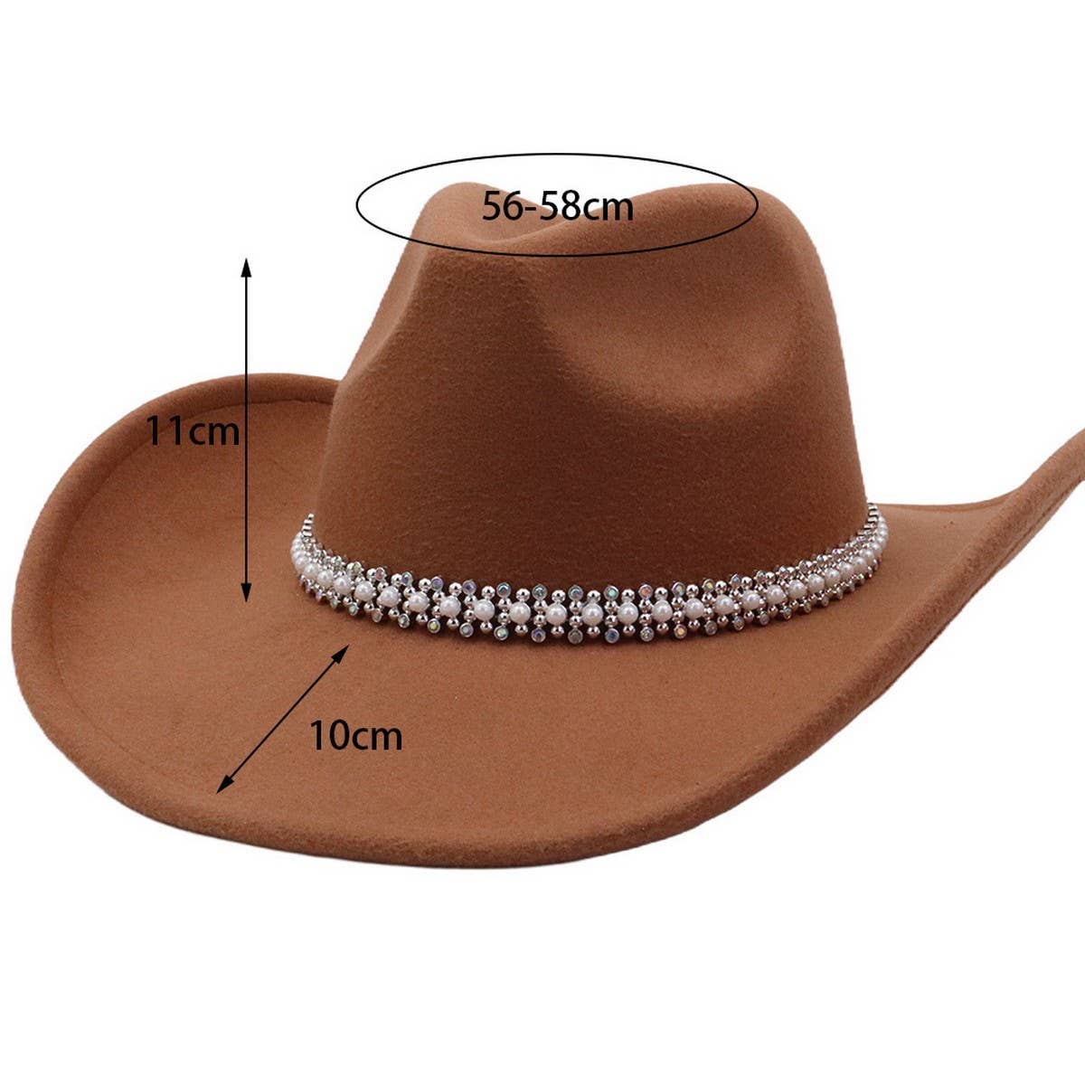 Western Ethnic  Felt Cowboy Fedora Hat_CWAH04374