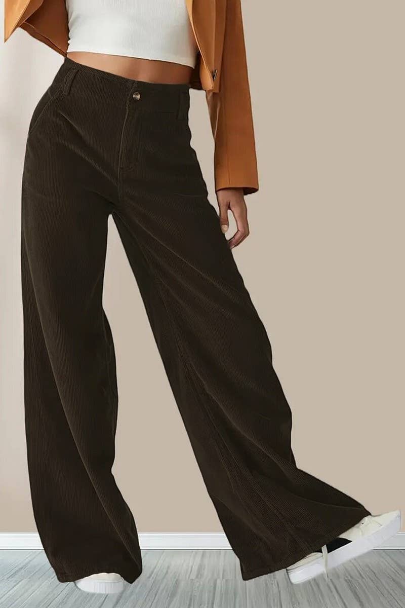 CWBLP01039_SOLID HIGH WAIST STRAIGHT LEG PANTS