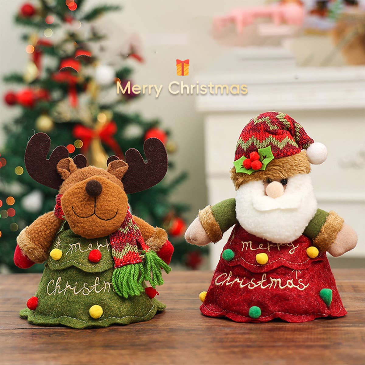 CWMM9355_CARTOON 3D DOLL ZIPPER LETTER TREE SHAPE GIFT BAG