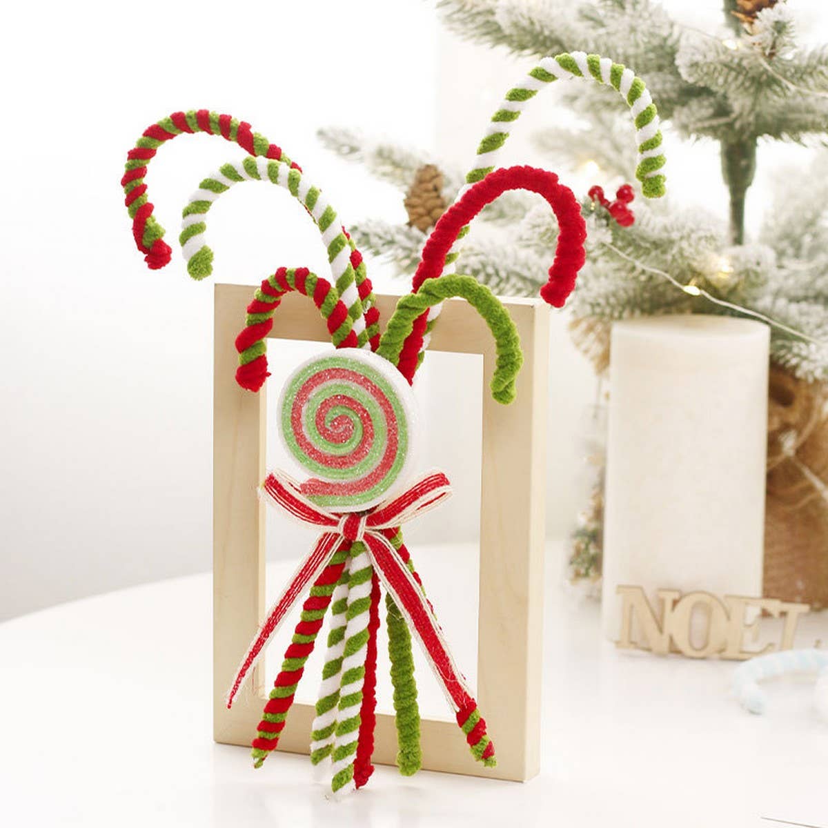 Christmas Candy Cane Bell Bouquet Ornament_CWAJE5290