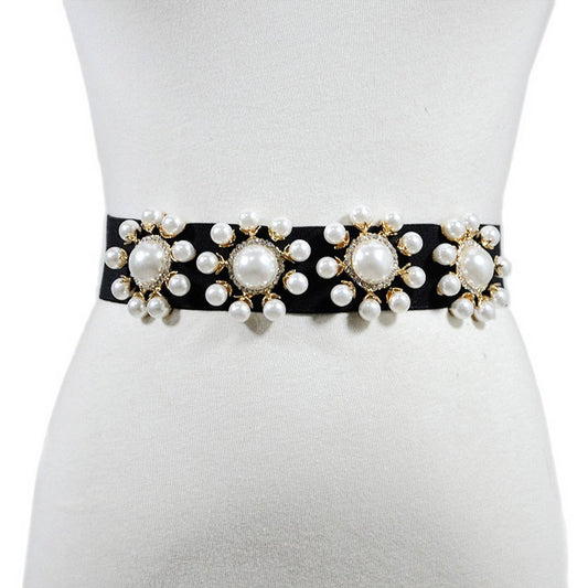WOMEN'S PEARL-EMBELLISHED ELASTIC WAISTBAND_CWABE0511