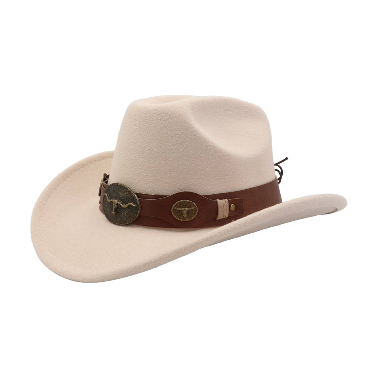New Wool Fedora Hat Western Ethnic Cowboy Style_CWAH04500