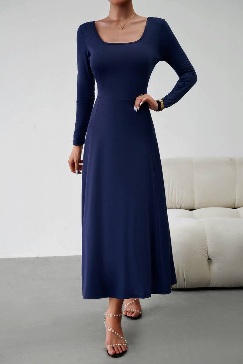 CWDMD1104_Sweetheart Neck Long Sleeve Maxi Evening Dress