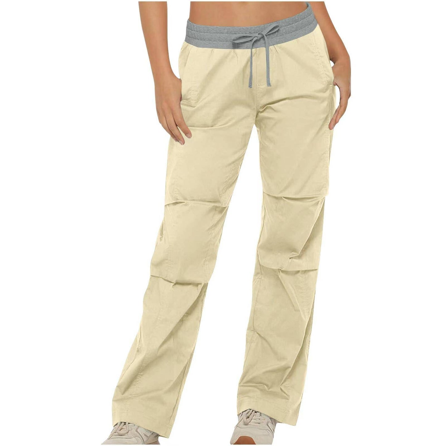 MID-WAIST BUTTON-DOWN COLORED POCKET CARGO PANTS