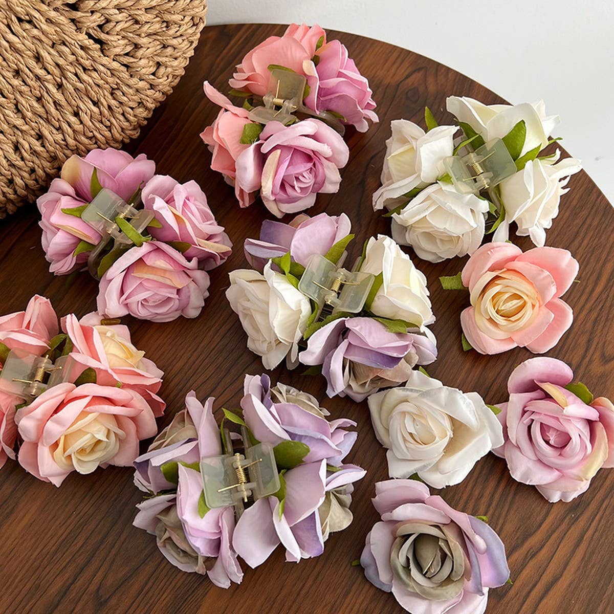 SUMMER RESORT STYLE ROSE FLOWERS HAIRPINS_CWAHA1171