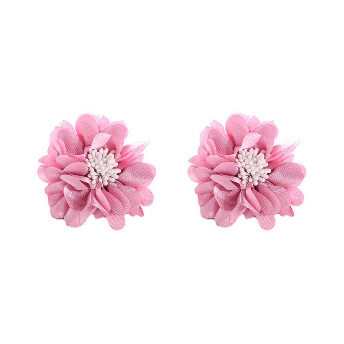 Handmade Fabric Flower Stud Earrings ? Minimalist