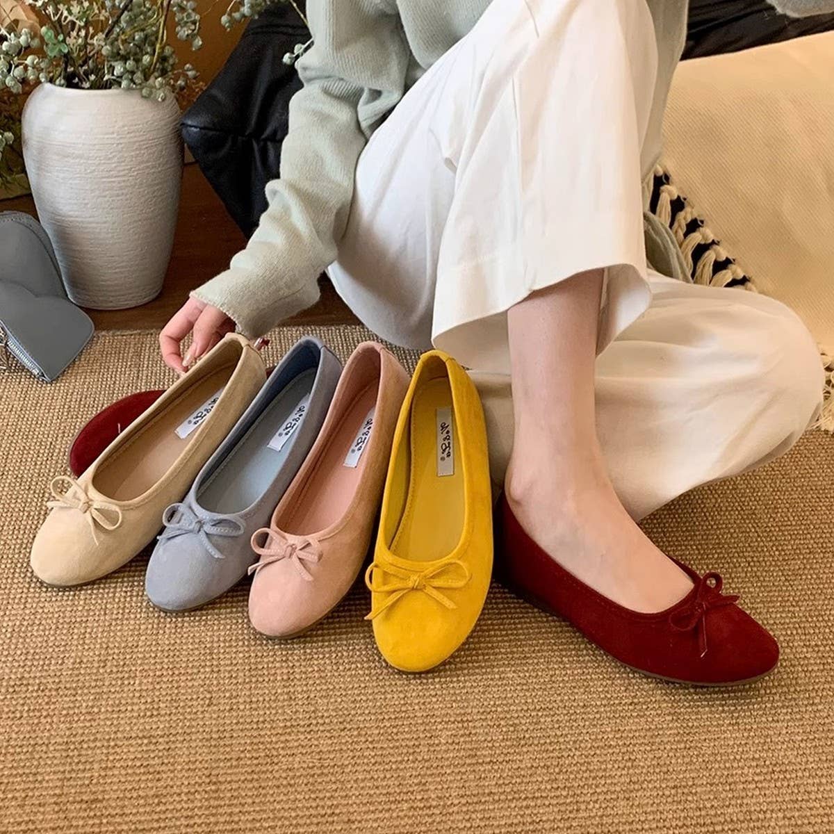 Yellow Platform Slip-On Loafer Vintage Style_CWSHF0142