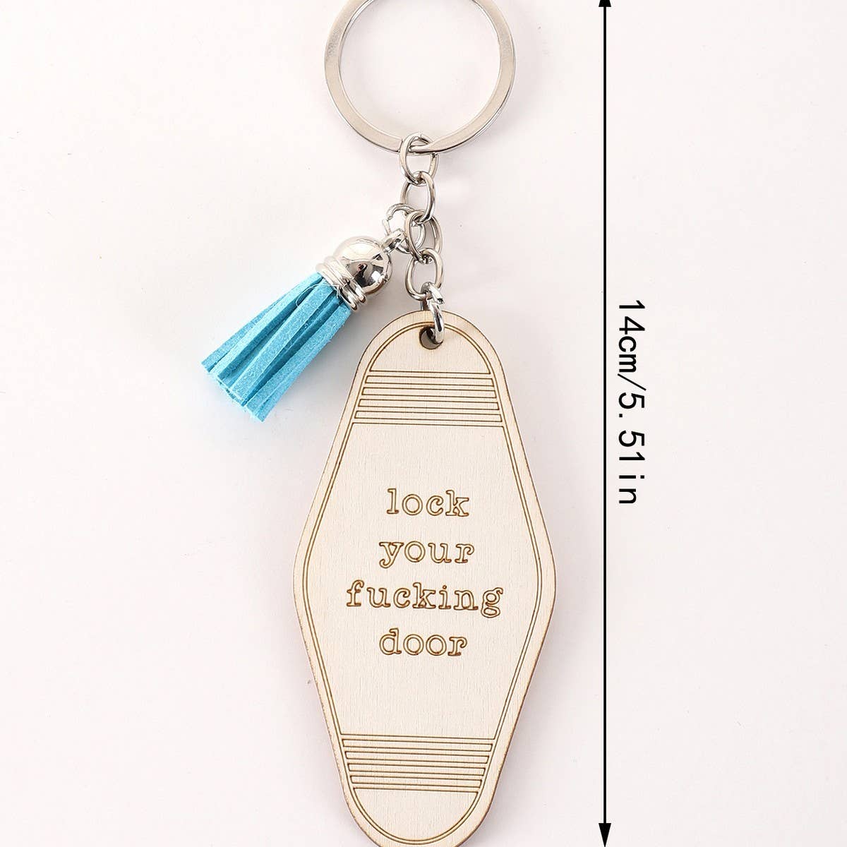 LETTER ENGRAVED WOODEN KEYCHAIN