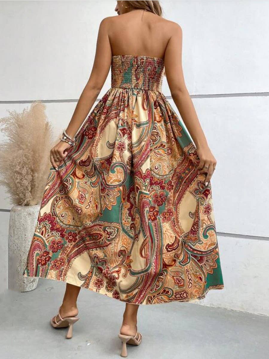Long dress with chest and cable and waist