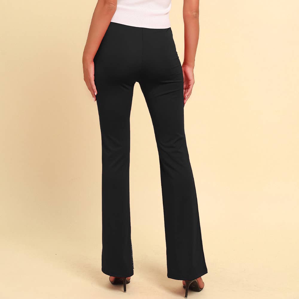 Mesh patchwork high Fanny pack hip casual pants