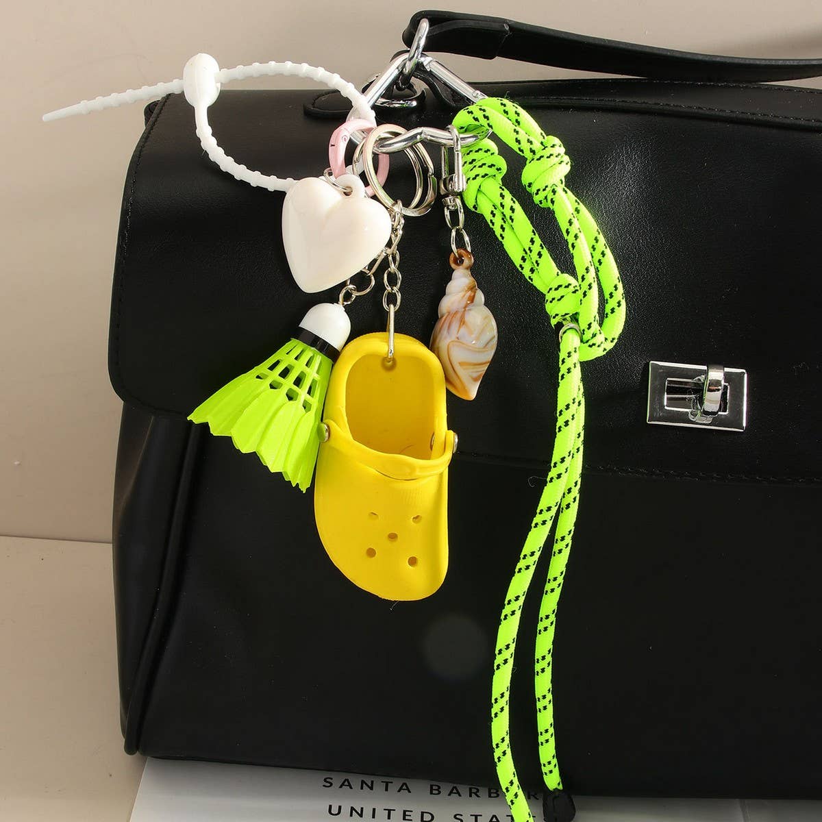 Mini Clog Keychain with Starfish Bag Charm