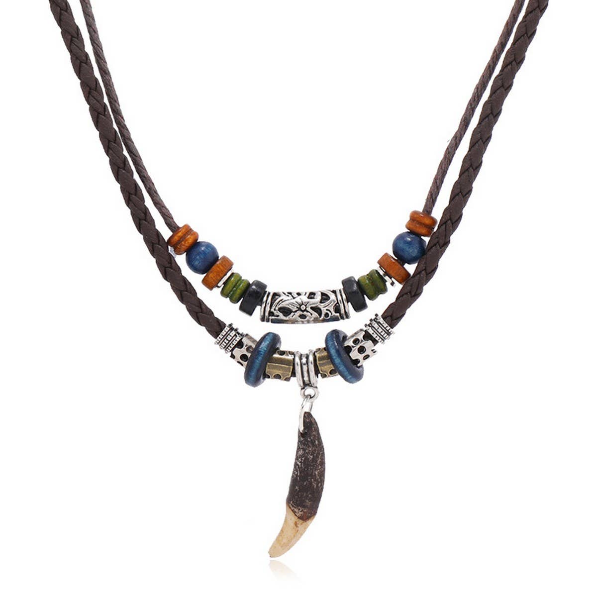 RETRO ETHNIC STYLE DOG TOOTH PENDANT NECKLACE_CWMM4577