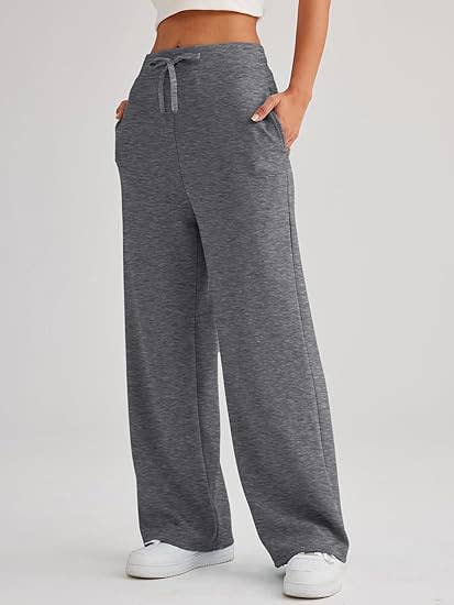 LACE-UP BAGGY HIGH-WAISTED WIDE-LEG PANTS