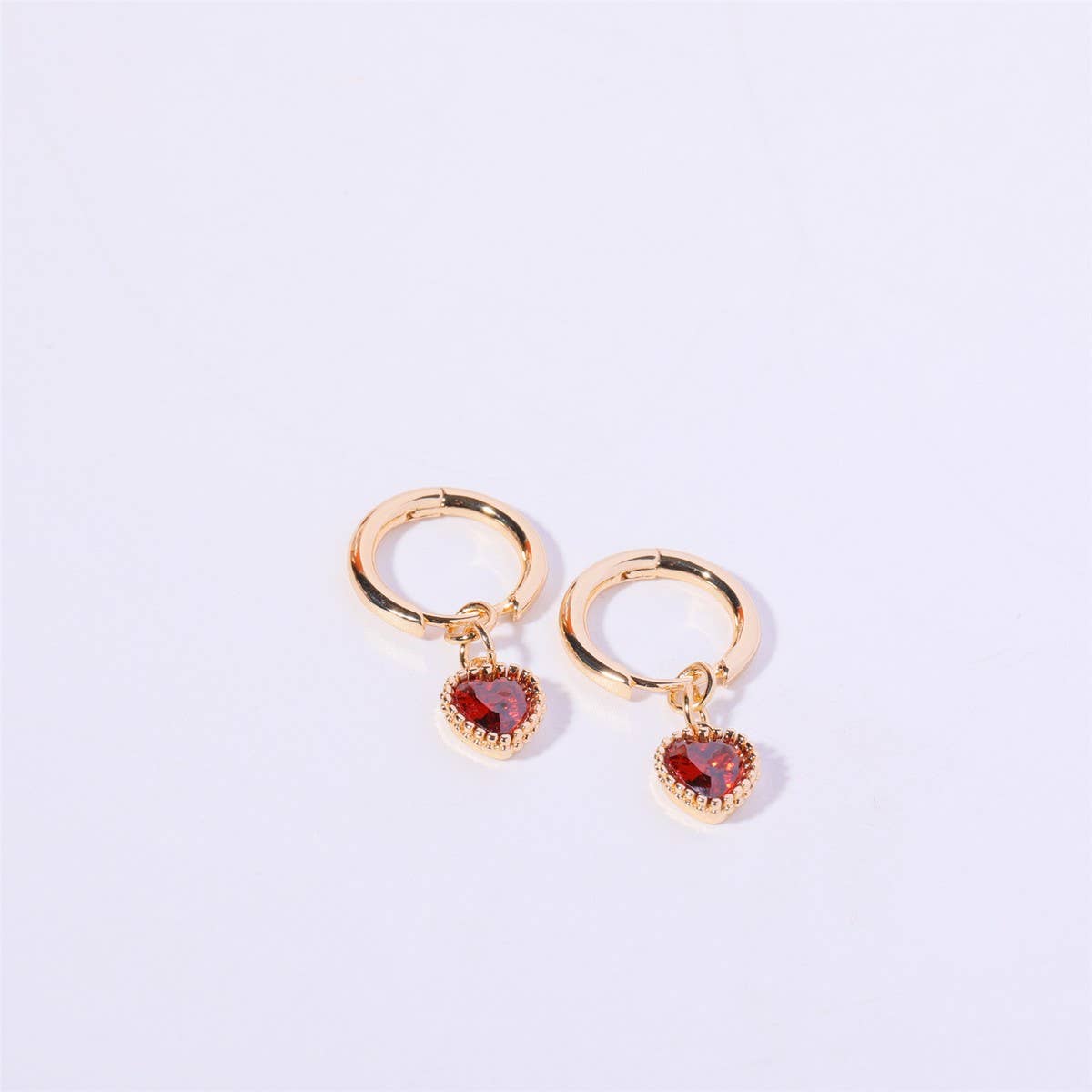 Fashion Heart Zodiac Birthstone Earrings Luxury_CWAJE5093