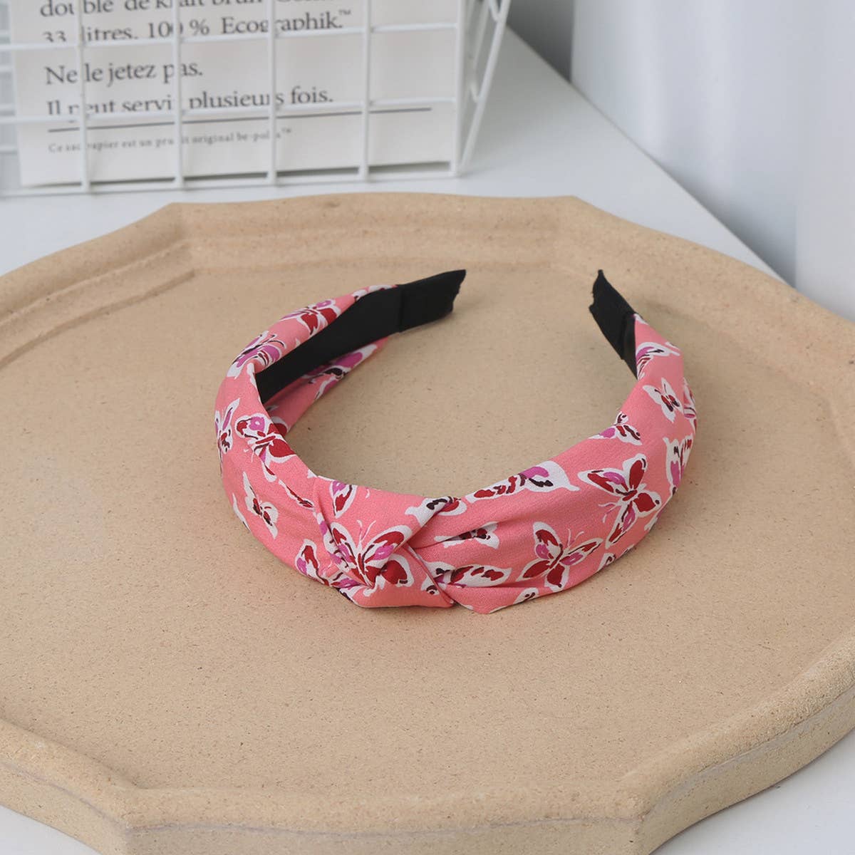 RETRO BUTTERFLY PRESSED WIDE BRIM HEADBAND_CWAHA1689