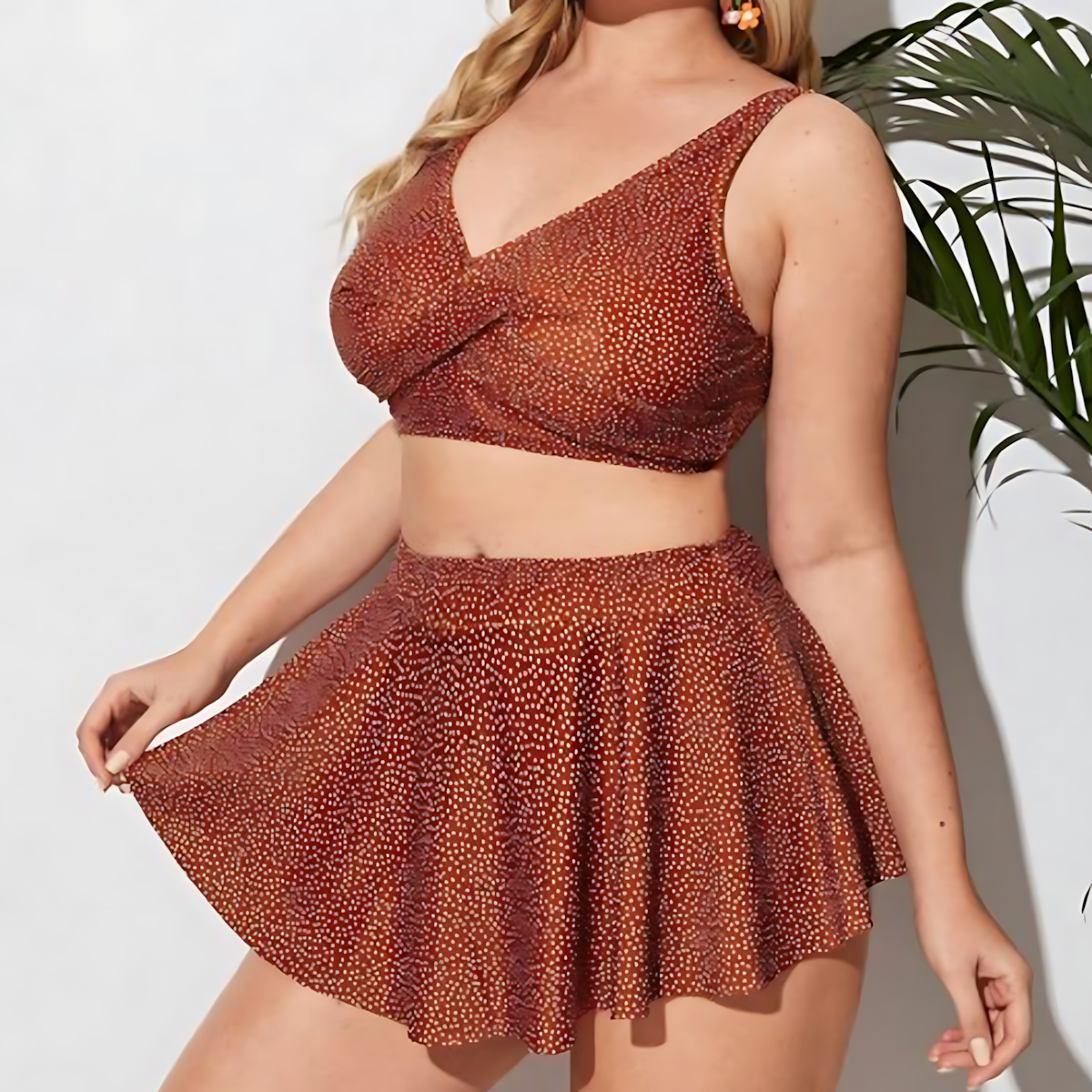 Sexy Plus Size Bikini, Floral Print Swimwear