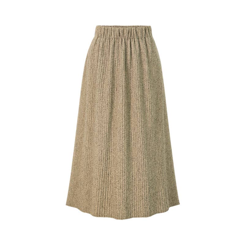 SOLID COLOR KNITTED WAISTLINE COUTURE SKIRT