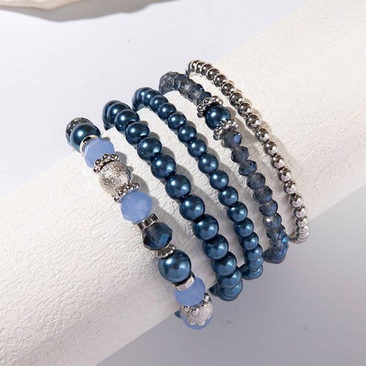 SIMPLE CRYSTAL BEADED STRETCH BRACELET SET_CWMM3529