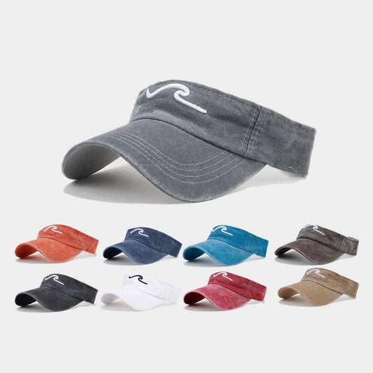 3D Wave Embroidered Visor Hat -Unisex Sunshade Cap_CWAH3299