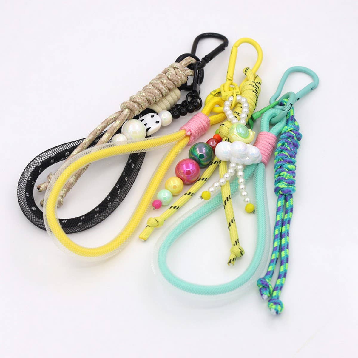 HAND-WOVEN LANYARD CUTE BEADED KEYCHAIN